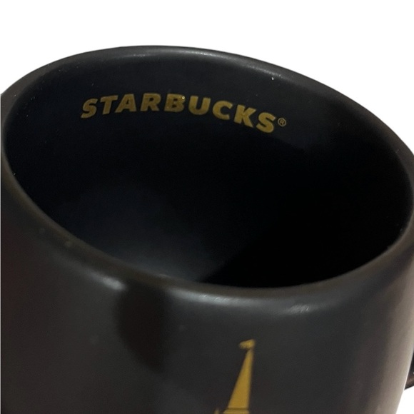 STARBUCKS DISNEY WORLD PARKS 50TH anniversary coffee mug cup black gold studded - Picture 4 of 11